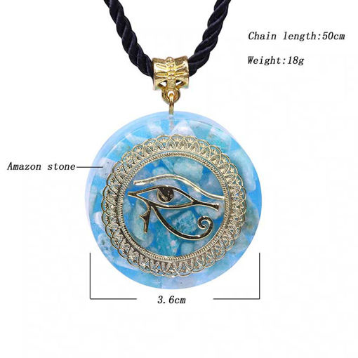 Picture of Mulany MN201 Orgone Energy Amazonite Stone Pendant Necklace