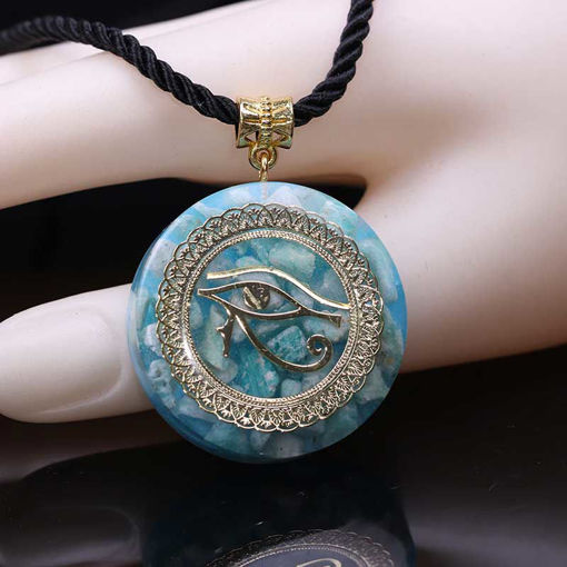 Picture of Mulany MN201 Orgone Energy Amazonite Stone Pendant Necklace