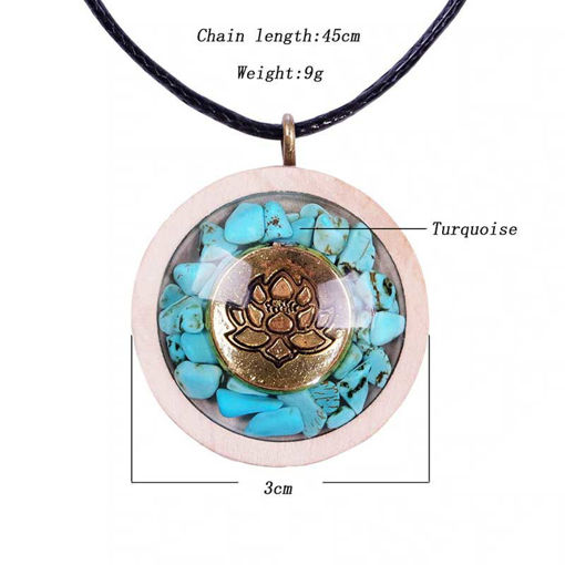 Picture of Mulany MN205 Orgone Pendant Turquoises Chakra Spiritual Protection Necklace