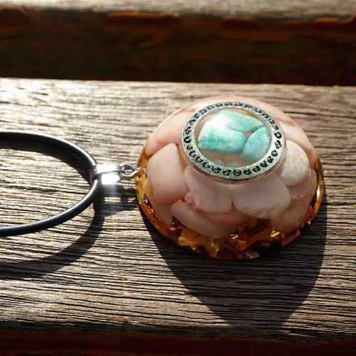 Picture of Mulany MN502 Opal Amazonite Orgone EMF Protection Necklace