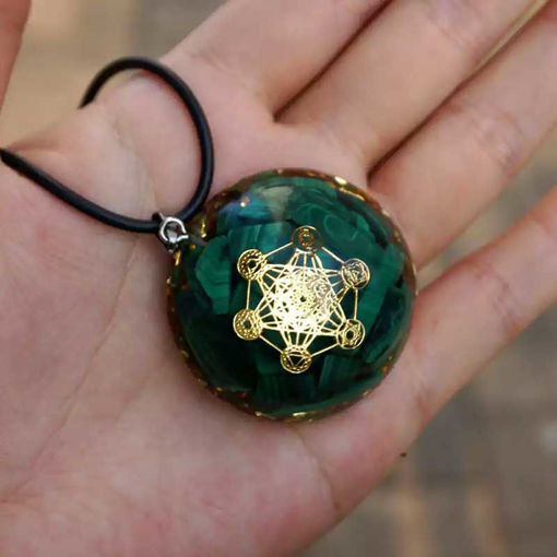 Picture of Mulany MN503 Malachite Orgone EMF Protection Necklace