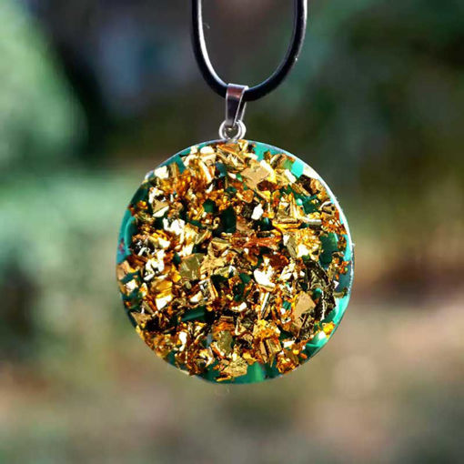 Picture of Mulany MN503 Malachite Orgone EMF Protection Necklace