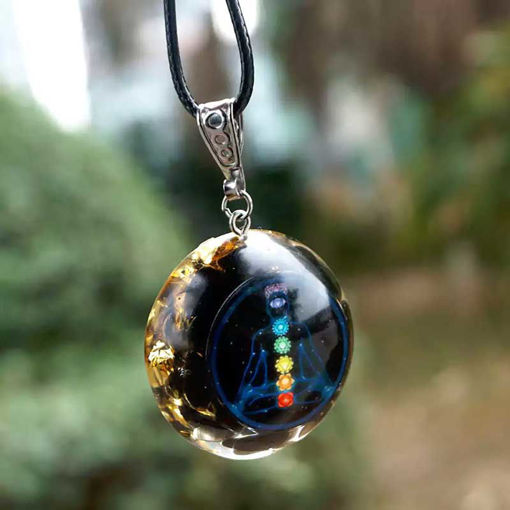 Picture of Mulany MN504 Obsidian Orgone EMF Protection Necklace