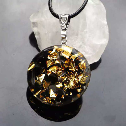 Picture of Mulany MN504 Obsidian Orgone EMF Protection Necklace