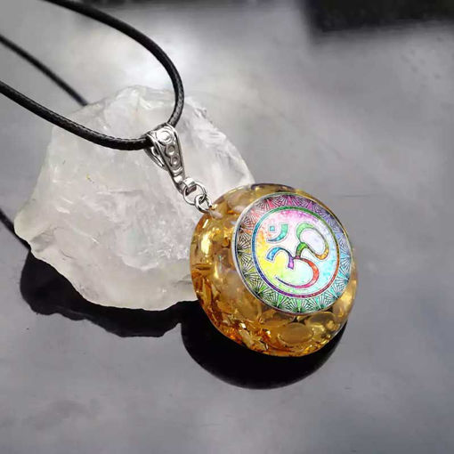 Picture of Mulany MN507 Moonstone Orgone EMF Protection Necklace