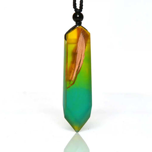 Picture of Mulany MN101 Handmade High Vintage Wood Resin Amulet Necklace