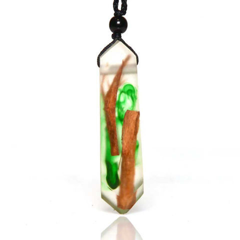 Picture of Mulany MN101 Handmade High Vintage Wood Resin Amulet Necklace
