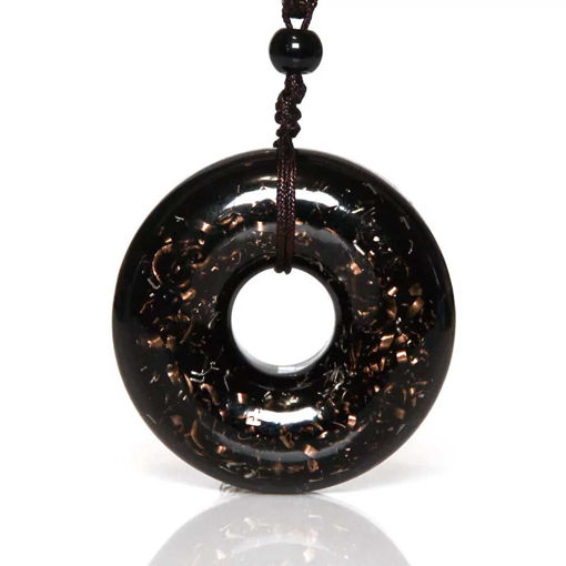 Picture of Mulany MN207 Orgone Pendant Obsidian EMF Protection Necklace