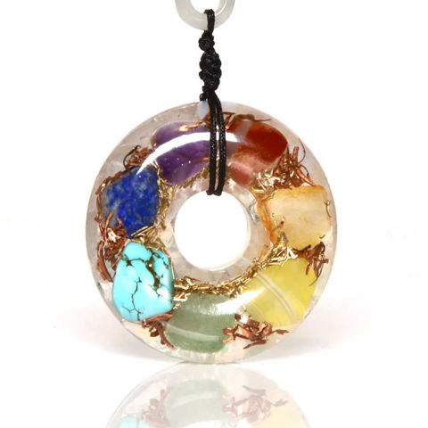 Picture of Mulany MN208 Orgone Pendant 7 Chakra Crystal Stone For Meditation Necklace