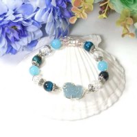 Hình ảnh Vòng Tay MB8065 Ngọc Hải Lam Với Charm Tỳ Hưu