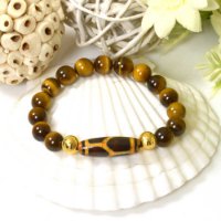 Hình ảnh Vòng Tay MB8028 Đá Mắt Hổ Với Charm Dzi
