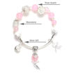 Picture of Mulany MB8070 Rose Quartz With Silver Money Bag Healing Bracelet