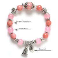Picture of Mulany MB8048 Chalcedony Stone With Silver Charm Healing Bracelet