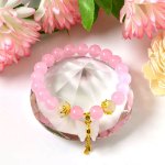 Picture of Mulany MB8003 Rose Quartz With Butterfly Charm Healing Bracelet