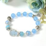 Hình ảnh Vòng Tay Mulany MB8005 Hải Lam Thạch Với Charm Hồ Ly