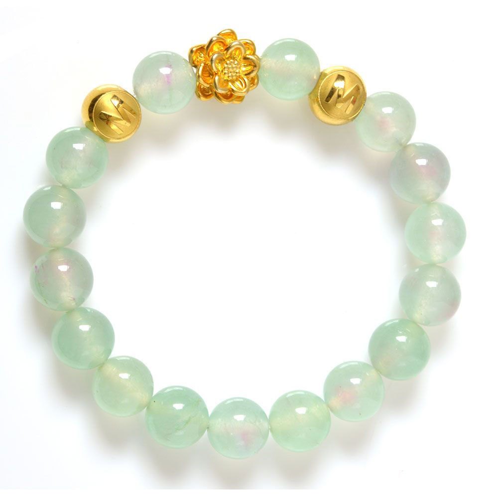 Hình ảnh Vòng Tay Mulany MB8014 Đá Agate Với  Charm Hoa Sen