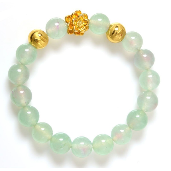 Picture of Mulany MB8014 Agate Stone Lotus Charm Healing Bracelet