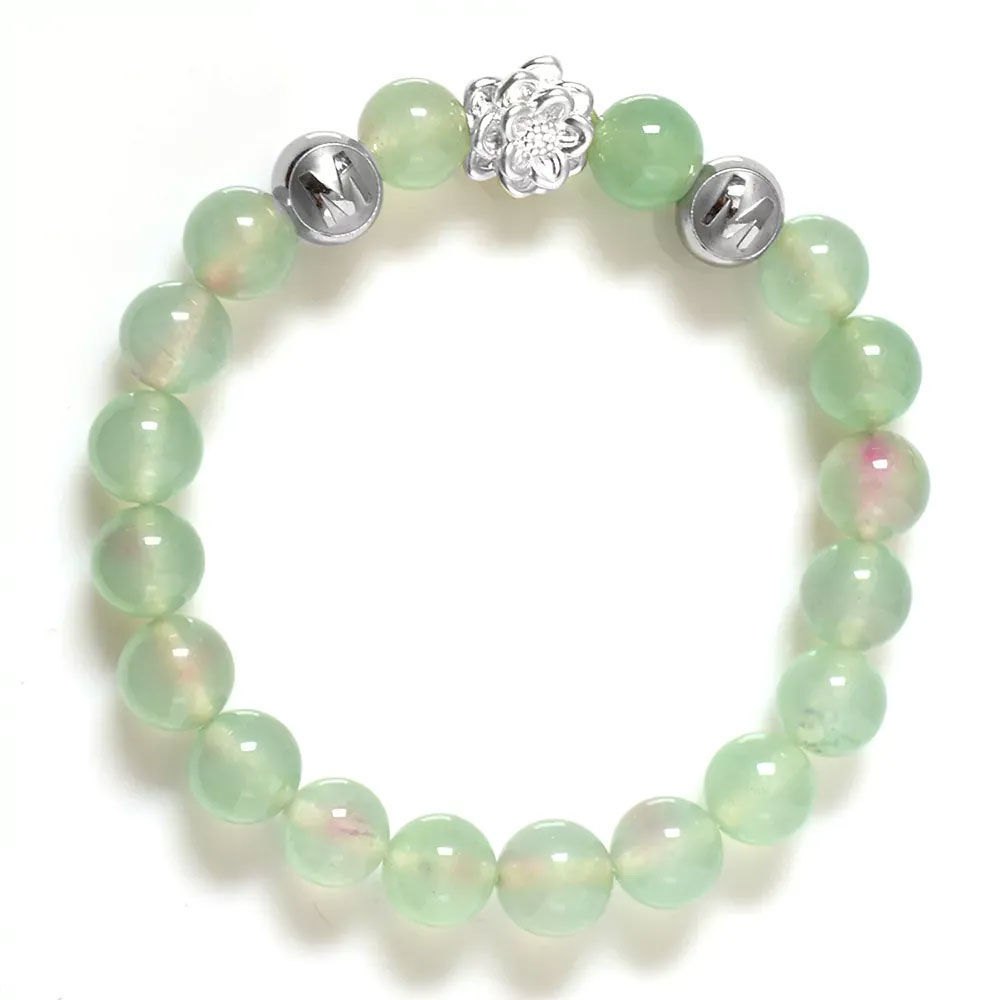 Hình ảnh Vòng Tay Mulany MB8014 Đá Agate Với  Charm Hoa Sen