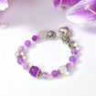 Picture of Mulany MB8015 Amethyst With Heart Charm Healing Bracelet