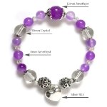 Picture of Mulany MB8015 Amethyst With Heart Charm Healing Bracelet