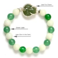 Picture of Mulany MB8018 Jade Stone With Fox Charm Healing Bracelet