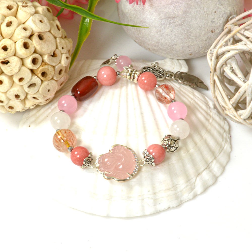 Picture of Mulany MB8022 Natural Stones With Fox Charm Healing Bracelet