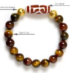 Hình ảnh Vòng Tay MB8025 Đá Mắt Hổ Với Charm Dzi