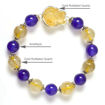 Picture of Mulany MB8026 Amethyst Stone With Gold Rutilated Quartz Healing Bracelet