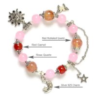 Hình ảnh Vòng Tay Mulany MB8027 Thạch Anh Hồng & Thạch Anh Tóc Đỏ