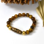 Picture of Mulany MB8032 Tiger Eye Stone With Dzi Charm Healing Bracelet