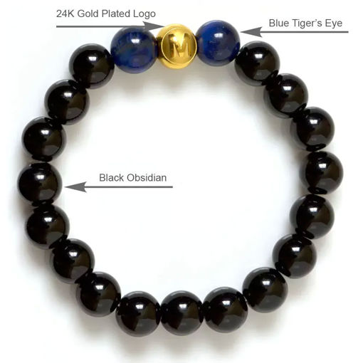 Picture of Mulany MB8034 Obsidian Stone Healing Bracelet