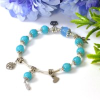 Hình ảnh Vòng Tay Mulany MB8042 Đá Ngọc Bích Với Charm Bạc