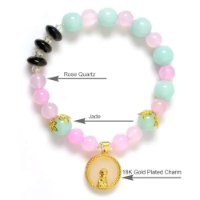 Picture of Mulany MB8068 Rose Quartz With Jade Buddha Charm Healing Bracelet
