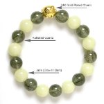 Picture of Mulany MB8069 Glow In Dark Jade and Rutilated Quartz Healing Bracelet