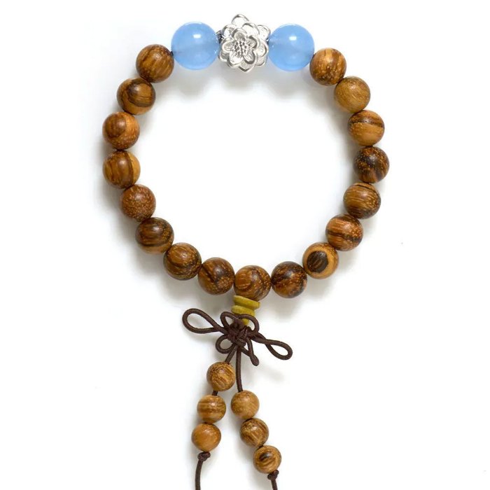 Picture of Mulany MB9007 Agarwood With Silver Lotus Charm Healing Bracelet