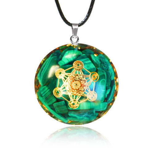 Picture of Mulany MN503 Malachite Orgone EMF Protection Necklace