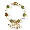 Picture of Mulany MB202 Green Natural Stone With Charm Healing Bracelet