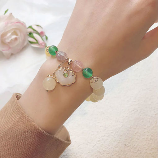 Picture of Mulany MB204 Topaz Stone Jade Charm Healing Bracelet