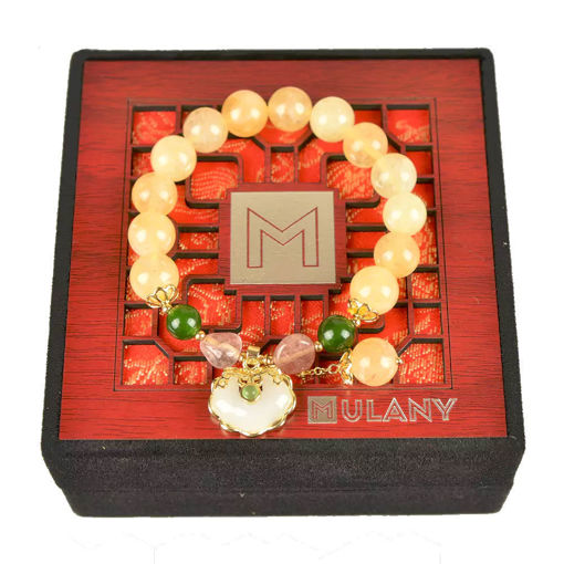 Picture of Mulany MB204 Topaz Stone Jade Charm Healing Bracelet