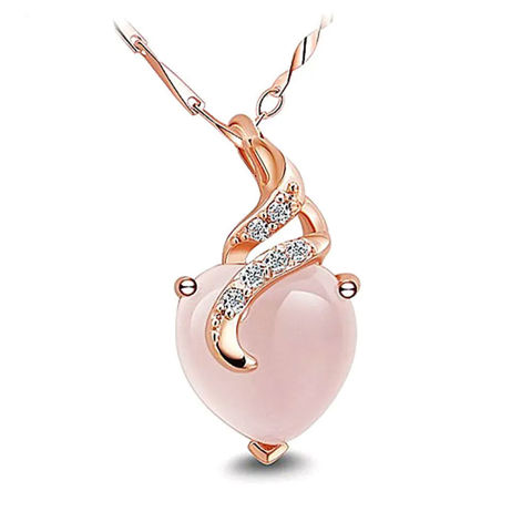 Picture of Mulany NL405 Crystal Zircon Heart Pendant Necklace