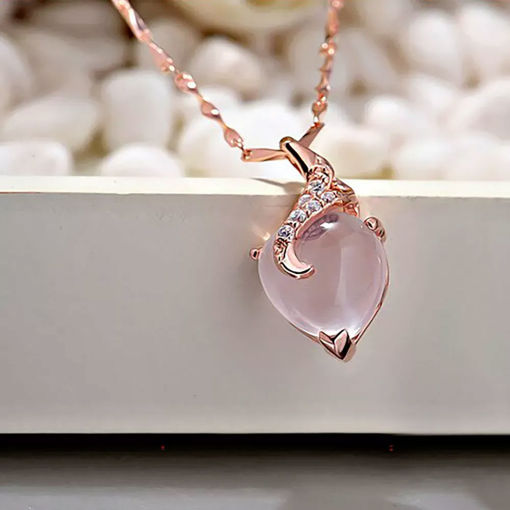 Picture of Mulany NL405 Crystal Zircon Heart Pendant Necklace