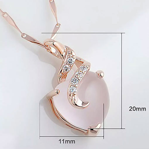 Picture of Mulany NL405 Crystal Zircon Heart Pendant Necklace