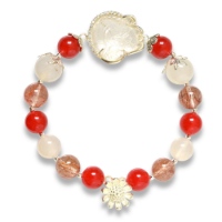 Hình ảnh Vòng Tay MB8002 Thạch Anh Tóc Đỏ Với Charm Hồ Ly