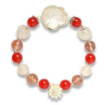 Hình ảnh Vòng Tay MB8002 Thạch Anh Tóc Đỏ Với Charm Hồ Ly