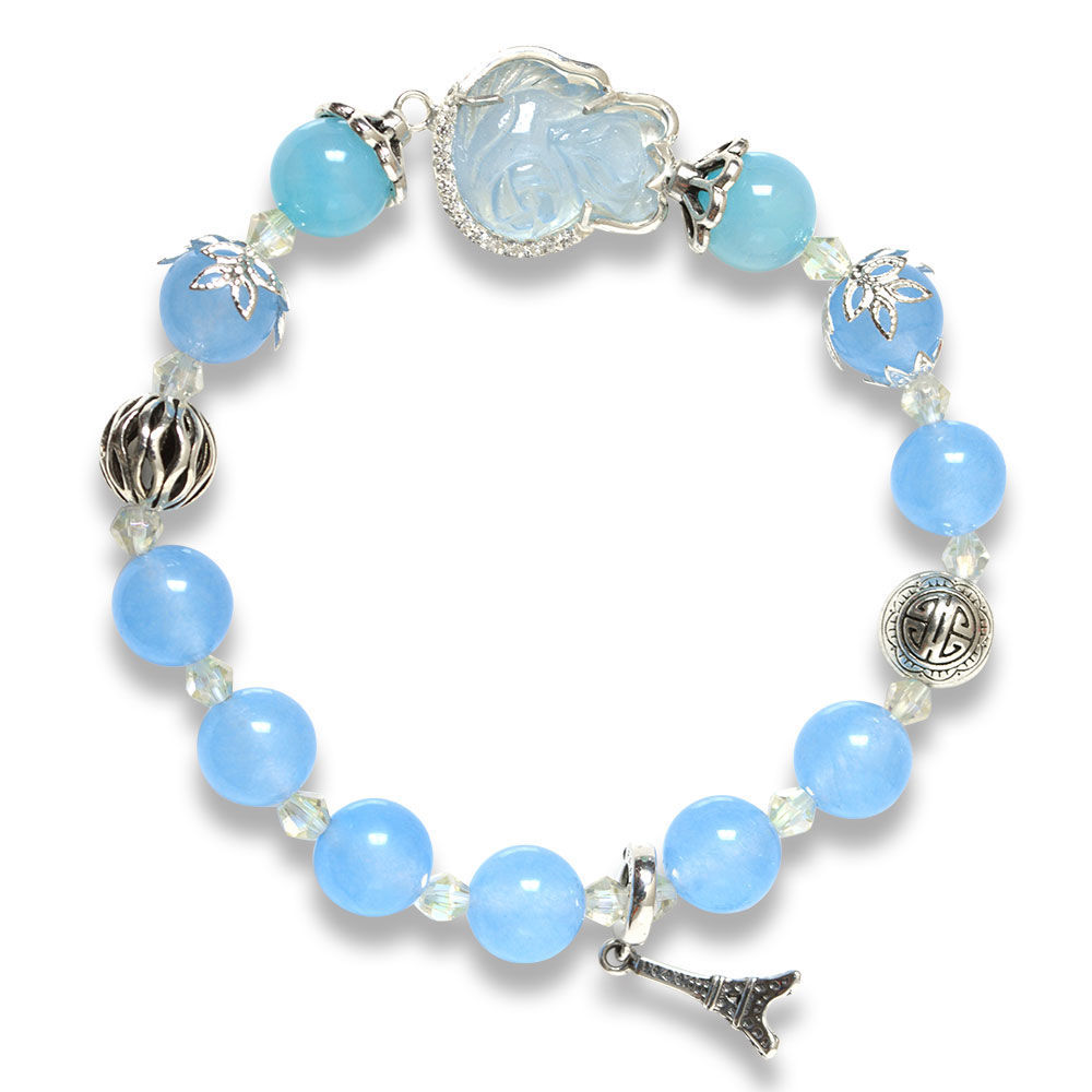 Amazon.com: DUOVEKT 12mm Natural Ocean Blue Aquamarine Bracelet Aquamarine  Stone Jewelry For Women Man Healing Crystal Round Beads Gemstone Stretch  Bracelet AAAAA: Clothing, Shoes & Jewelry