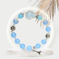 Hình ảnh Vòng Tay Mulany MB8005 Hải Lam Thạch Với Charm Hồ Ly