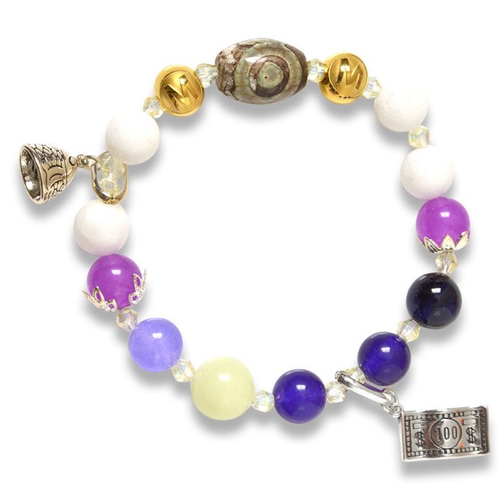 Hình ảnh Vòng Tay Mulany MB8006 Đá Chalcedony Với Charm Dzi