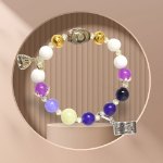 Hình ảnh Vòng Tay Mulany MB8006 Đá Chalcedony Với Charm Dzi