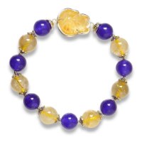 Hình ảnh Vòng Tay Mulany MB8026 Thạch Anh Tóc Vàng & Tím