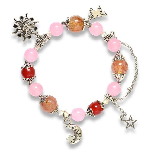 Picture of Mulany MB8027 Natural Stones With Silver Charm Healing Bracelet